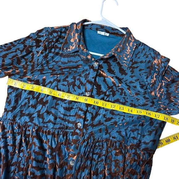 JODIFL ROMAN HOLIDAY ANIMAL PRINT VELVET BURNOUT SHIFT DRESS SIZE SMALL - Picture 5 of 9